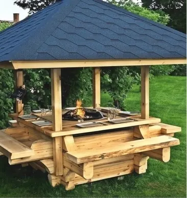 Gazebo-covered picnic table