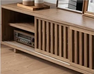 Slatted media console